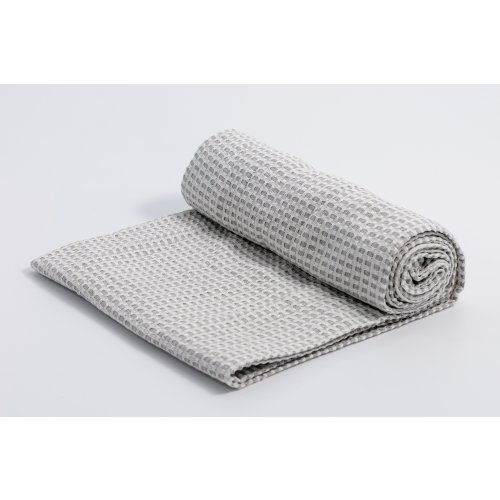 [380170] CUBRECAMA LISA GRIS CON TRAMADO PANAL 150 X 225 CM