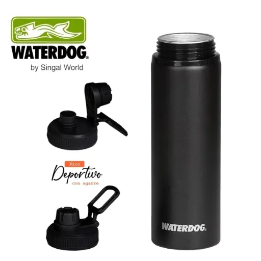 [401007] BOTELLA DEPORTIVA ALUMINIO 750 CC NEGRO WATERDOG