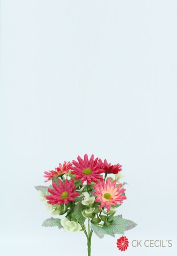 [413423] GERBERA BUSH X 5 X 26CM RED