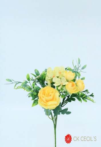 [413209] CABAGGE ROSE X 5 X 32CM YELLOW