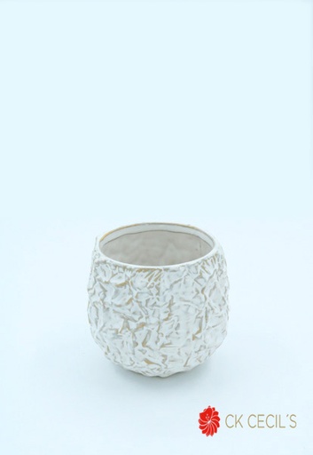 [413215] FLOWERS POTS 11.5X11.5X10.5 CM CREAM