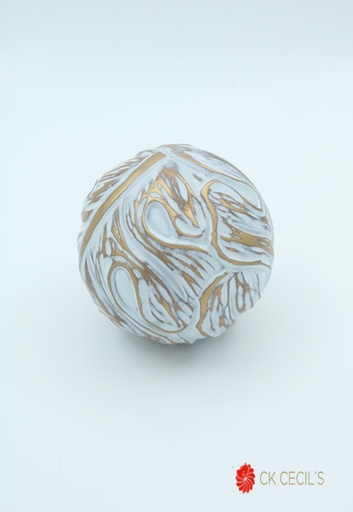 [413231] PELOTA X 10 CM WHITE/GOLD