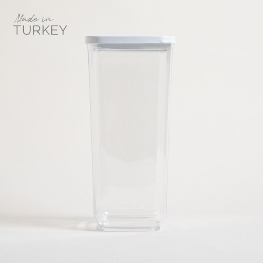 [4111160] RECIPIENTE CUADRADO TRANSPARENTE TAPA BLANCA 1700 ML