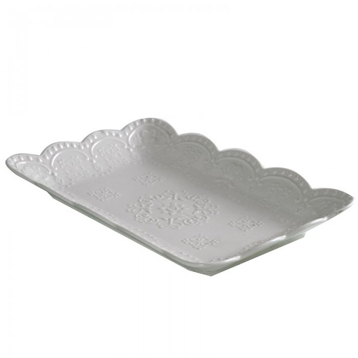 [414689] BANDEJA PORCELANA BCA / MED.: 30X20X3CM.