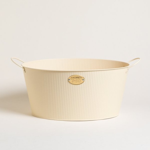 [4112732] FRAPERA OVAL DE METAL CREAM GENERAL STORE 38X28X18 CM