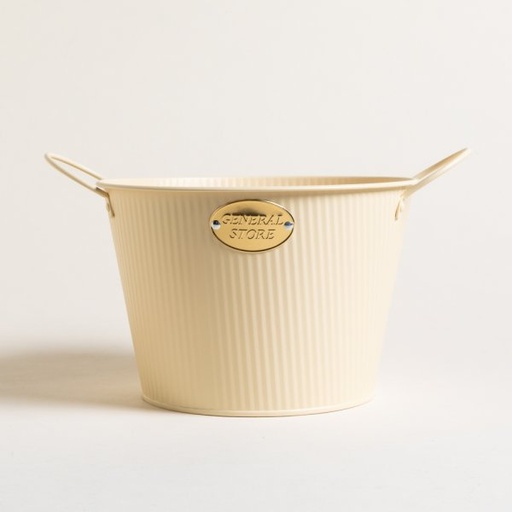 [4112735] FRAPERA DE METAL CREAM CON ASAS GENERAL STORE 16X24X16 CM