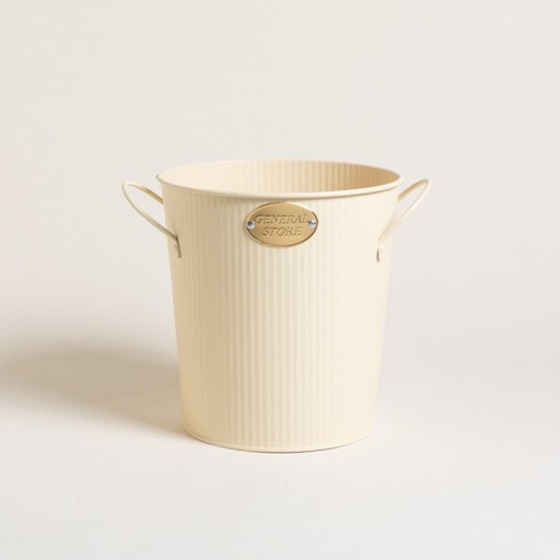 [4112736] FRAPERA DE METAL CREAM CON ASAS GENERAL STORE 20X20X17 CM