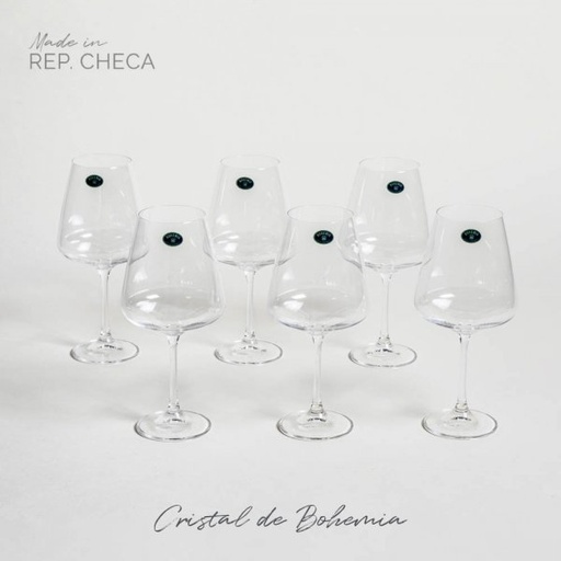 [4112825] SET X 6 COPAS DE CRISTAL DE BOHEMIA CORVUS 570 ML