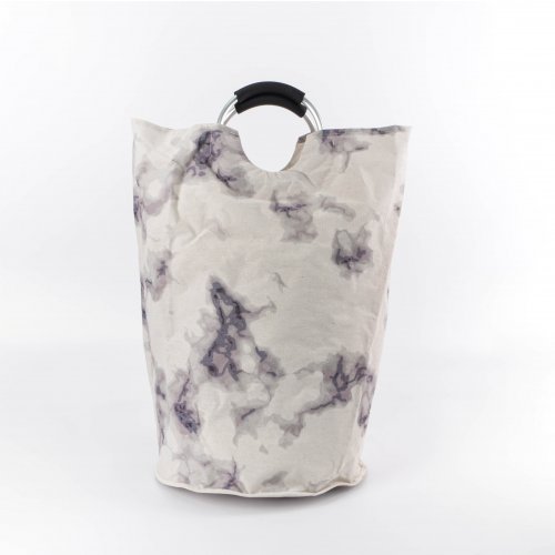 [2561310] BOLSA DE ROPA BLANCA MANCHAS NEGRAS TIPO MARMOL 38X72CM