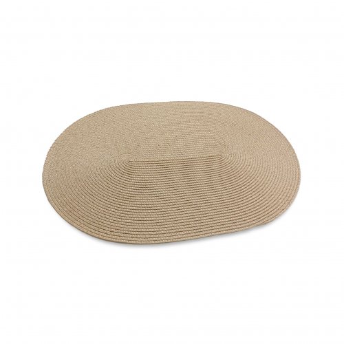 [2561393] SET X6 INDIVIDUALES DE POLIPROPILENO TRAMADO OVAL DE 30X45CM BEIGE