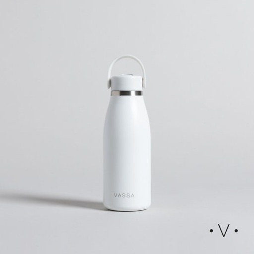 [411844] BOTELLA TERMICA DE ACERO HOOPE WHITE CON PICO 350 ML VASSA HOME