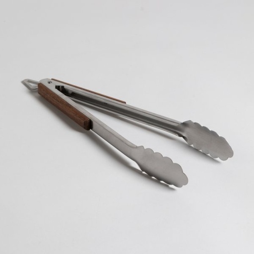 [411877] PINZAS DE ACERO INOXIDABLE Y MADERA DE ACACIA CON TRABA 35 CM VASSA HOME