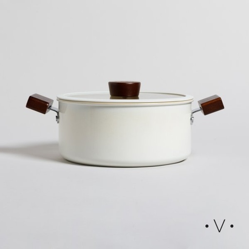 [4112906] OLLA LUND ANTIADHERENTE TAPA DE VIDRIO Y ASAS DE MADERA 24 CM VASSA HOME