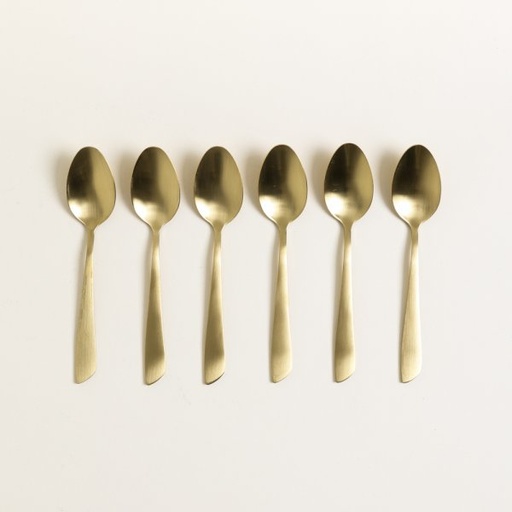 [4112921] SET X 6 UTENSILIOS DE MESA LISBOA DORADO MATE 15CM