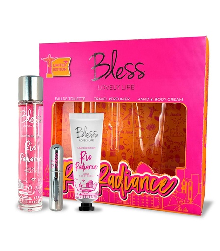 [130407] TRIO RIO RADIANCE EDT TRAVEL PERFUMER Y CREMA CORPORAL Y DE MANOS BLESS