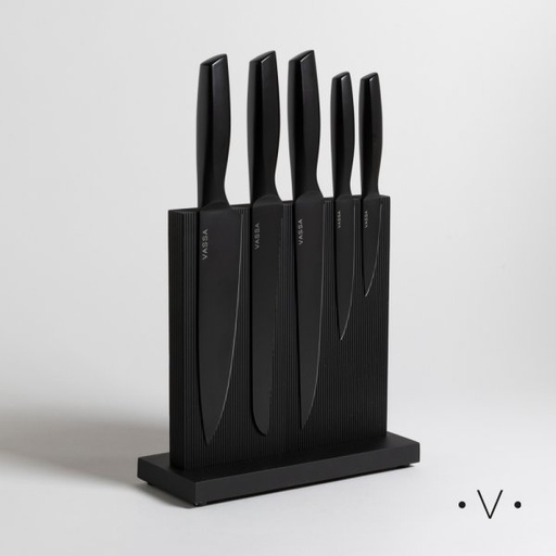 [4112996] TACO IMANTADO X 5 CUCHILLOS ACERO BLACK VASSA HOME