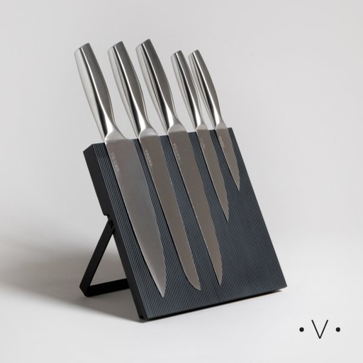 [4112997] TACO IMANTADO GREY X 5 CUCHILLOS ACERO INOXIDABLE VASSA HOME