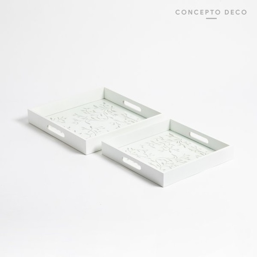 [1650126] BANDEJA JAIPUIR SET X2 G:30X30 C:26X26CM BLANCO