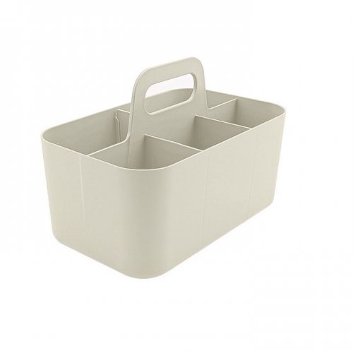 [256081] ORGANIZADOR RECTANGULAR BLANCO CON ASA CON 5 DIVISIONES 25X15,5X11CM 