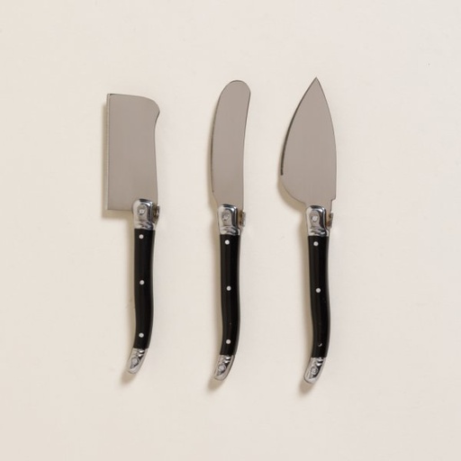 [4113247] SET X 3 CUCHILLOS PARA QUESO PRAGA NEGRO 16 CM