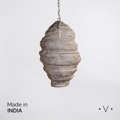 [4113335] LAMPARA COLGANTE MADHUR SILVER ANTIQUE 64X46 CM VASSA HOME