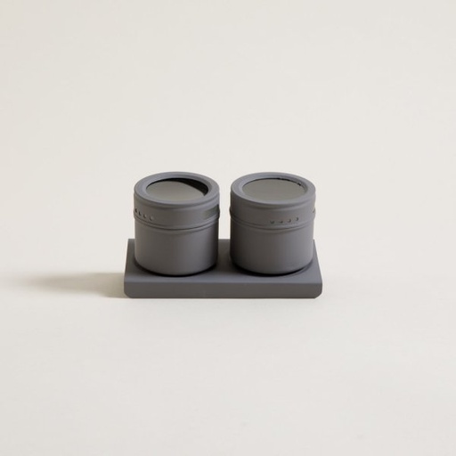[4113346] SET X 2 ESPECIEROS DE ACERO IMANTADOS GRIS MATE 14