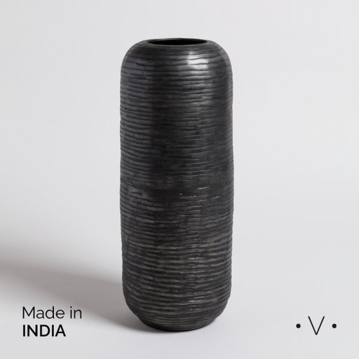 [4113370] JARRON BHIMA GRAFITO 13,5X32,5 CM VASSA HOME