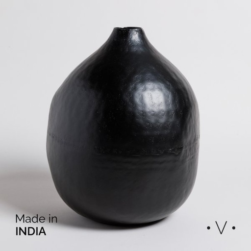 [4113381] JARRON BHIMA NEGRO 28X33 CM VASSA HOME