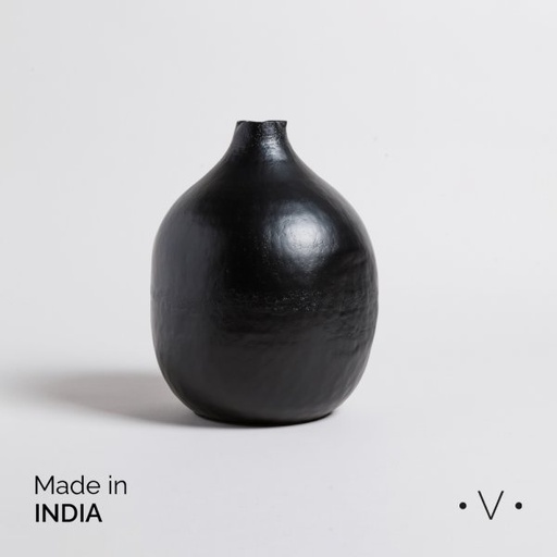 [4113382] JARRON BHIMA NEGRO 22,5X27 CM VASSA HOME