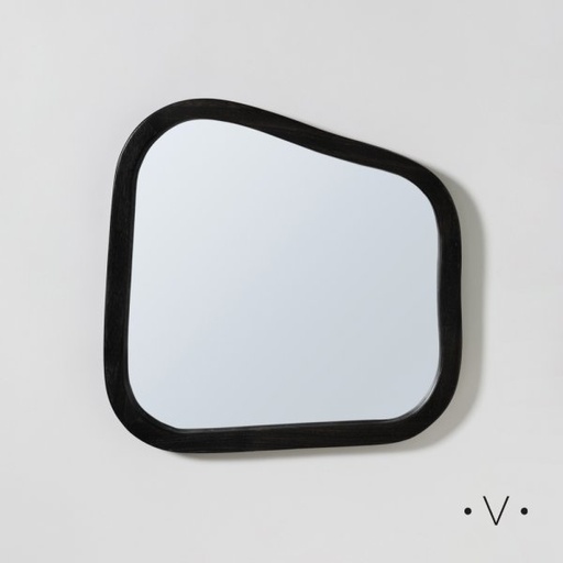 [4113403] ESPEJO ASIM…TRICO BLACK WOOD 49X49 CM VASSA HOME
