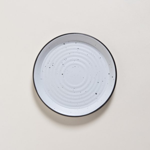[4110040] PLATO DE POSTRE SET X 6 GRANITO  CON BORDE GRIS 21 CM 