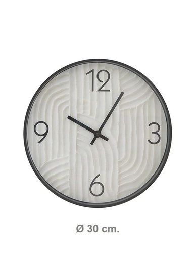 [141279] RELOJ DE PARED GRIS VETEADO 30 CM RL30206