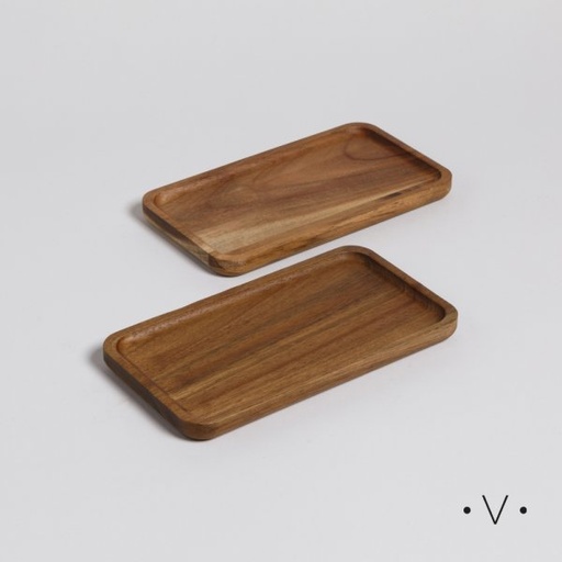 [4113426] SET X 2 BANDEJITAS RECTANGULARES DE ACACIA 20X11 CM VASSA HOME