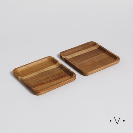 [4113428] SET X 2 BANDEJITAS CUADRADAS DE ACACIA 15 CM