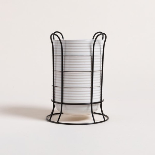 [4113455] SET X 4 BOWLS LINES EN RACK 450 ML