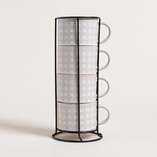 [4113460] SET X 4 TAZAS CUBES EN RACK 285 ML