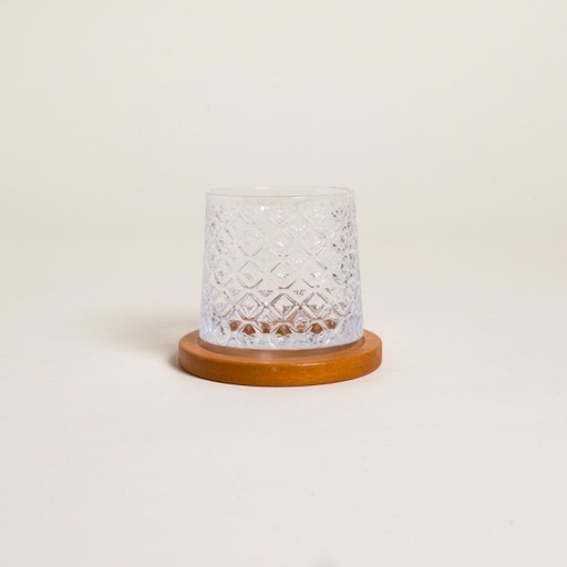 [4113508] VASO DE WHISKY CON BASE DE MADERA