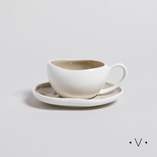 [4113529] SET DE TAZA Y PLATO SUMIDA 120 ML VASSA HOME
