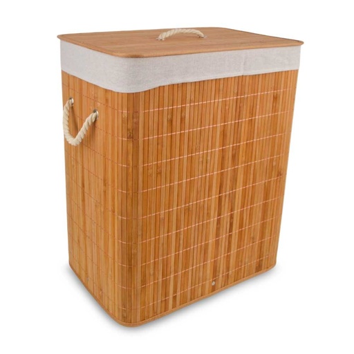 [2561500] CESTO DE ROPA RECTANGULAR NATURAL 45X30X54CM - BAMBOO 