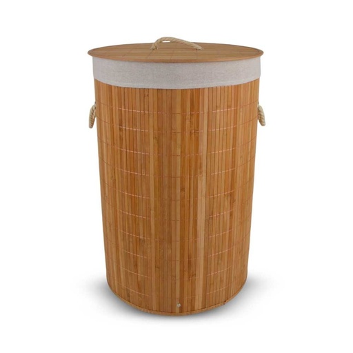 [2561505] CESTO DE ROPA REDONDO NATURAL 40X60CM - BAMBOO