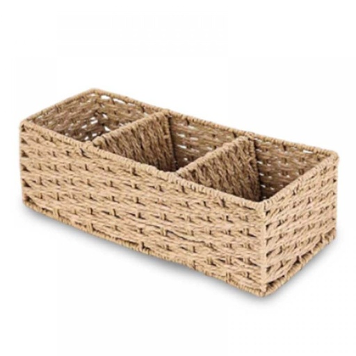 [2561508] CANASTO RECTANGULAR CON TRES DIVISIONES 35X15X10CM - SEAWEED
