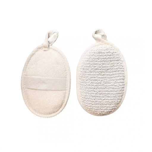 [2561513] ESPONJA REDONDA PLANA EXFOLIANTE PARA CUERPO 18X13CM