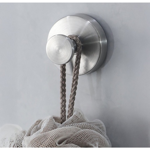 [2561558] PERCHERO REDONDO GRIS CON ADHESIVO 8,5X6X7,5CM DE METAL