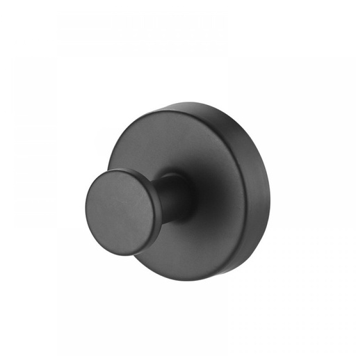 [2561559] PERCHERO REDONDO NEGRO CON ADHESIVO 8,5X6X7,5CM DE METAL