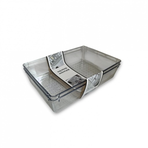 [2561589] SET X2 ORGANIZADORES LISOS CON BASE DE PUNTOS 23X15X6CM DE ACRÍLICO