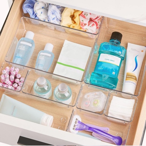 [2561592] SET X3 ORGANIZADORES LISOS CON BASE DE PUNTOS 8X22,5X6 / 8X15X6 / 7,5X8X6CM DE ACRÍLICO