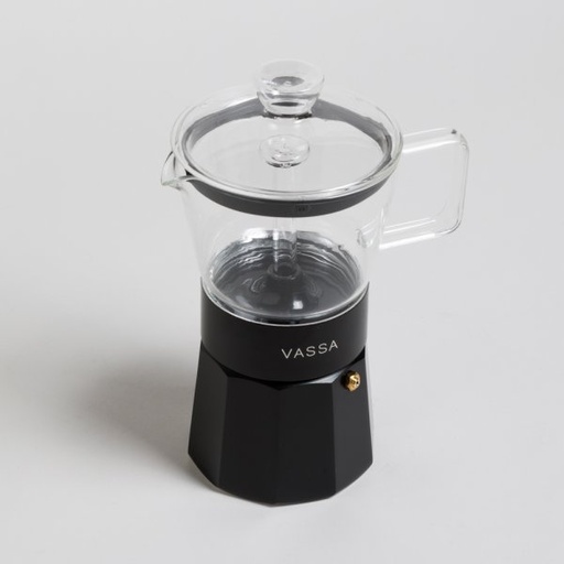 [4113557] CAFETERA TIPO ITALIANA DE BOROSILICATO 360 ML VASSA HOME