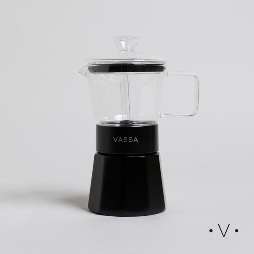 [4113558] CAFETERA TIPO ITALIANA DE BOROSILICATO 240 ML VASSA HOME