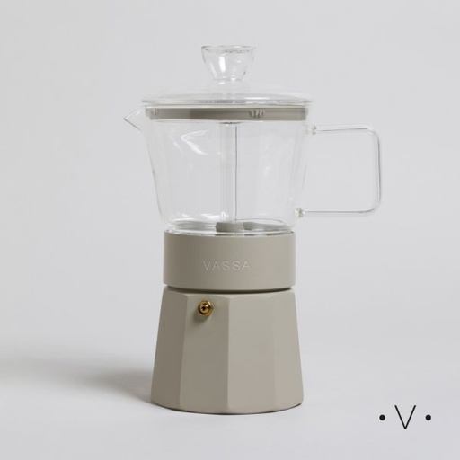 [4113559] CAFETERA TIPO ITALIANA DE BOROSILICATO 360 ML VASSA HOME