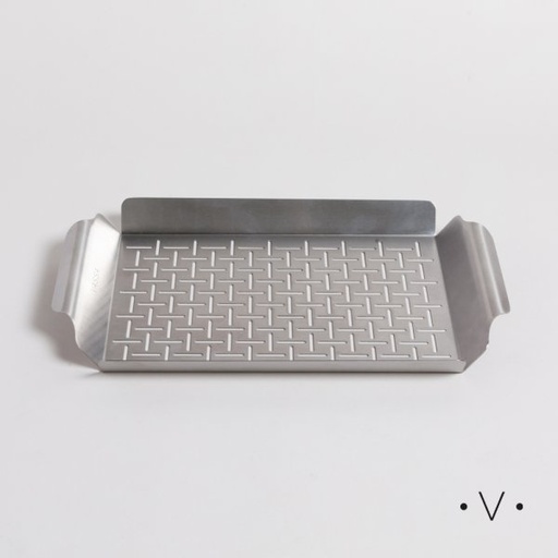 [4113569] BANDEJA RECTANGULAR PARA PARRILLA DE ACERO INOXIDABLE 39X23 CM  VASSA HOME